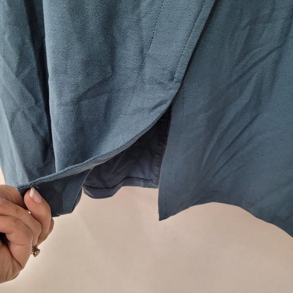 Soft Surroundings Shirt Women M Miramar Long Sleeve V-Neck Pullover Blue - Picture 8 of 12